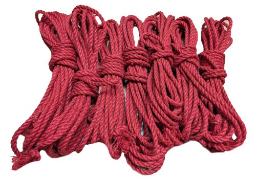 Juteseile 6 mm rot fester gedreht (mineralölfrei)